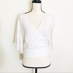Japna V-Neck Casual Top Size small White